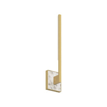 Load image into Gallery viewer, Klee LED Wall Light in Natural Brass/White Marble (Small).
