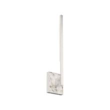 Load image into Gallery viewer, Klee LED Wall Light in Polished Nickel/White Marble (Small).
