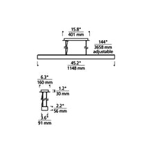 Load image into Gallery viewer, Knox LED Linear Suspension Light - line drawing.
