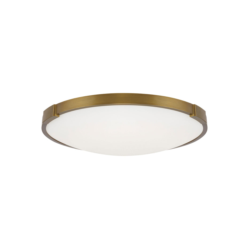 Lance LED Flush Mount Ceiling Light in Small/Aged Brass.