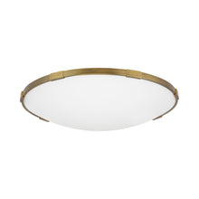 Load image into Gallery viewer, Lance LED Flush Mount Ceiling Light in Large/Aged Brass.
