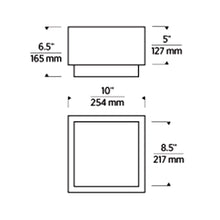 Load image into Gallery viewer, Leagan LED Flush Mount Wall Light - line drawing.
