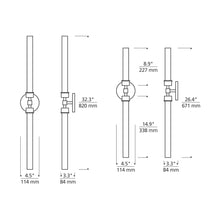 Load image into Gallery viewer, Linger LED Bath Vanity - line drawing.
