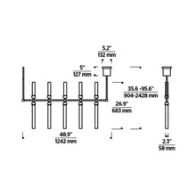 Load image into Gallery viewer, Linger LED Linear Suspension Light - line drawing.

