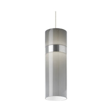 Load image into Gallery viewer, Manette Grande LED Pendant Light in Smoke/Smoke/Satin Nickel.
