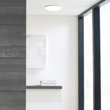 Load image into Gallery viewer, Megan LED Flush Mount Ceiling Light in bathroom.
