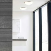 Load image into Gallery viewer, Megan LED Flush Mount Ceiling Light in bathroom.
