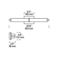 Load image into Gallery viewer, Metro LED Bath Vanity Light - line drawing.
