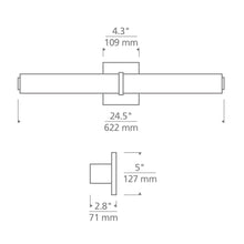 Load image into Gallery viewer, Milan LED Bath Vanity Light - line drawing.

