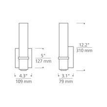 Load image into Gallery viewer, Milan LED Bath Wall Light - line drawing.
