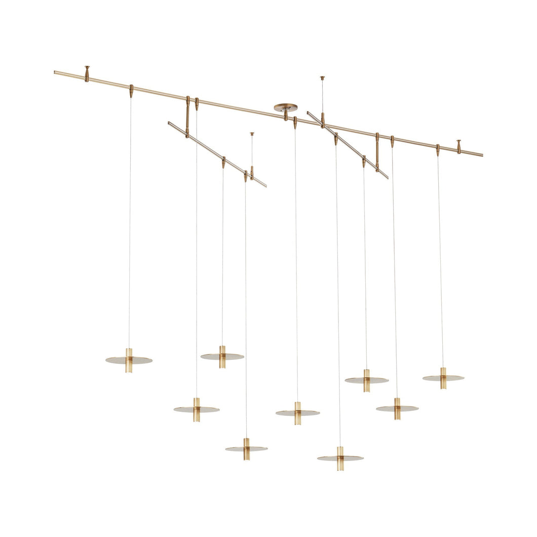 Mini Ponte LED Chandelier in Brass.