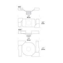 Load image into Gallery viewer, MonoRail T-Bar Connector - line drawing.
