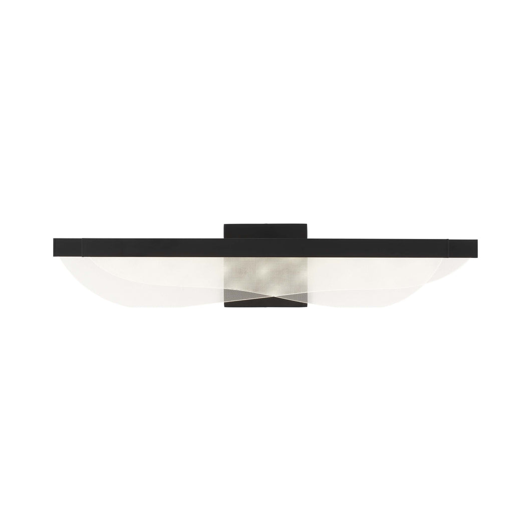 Nyra LED Bath Wall Light in Nightshade Black.