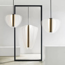 Load image into Gallery viewer, Nyra LED Pendant Light in exhibition.
