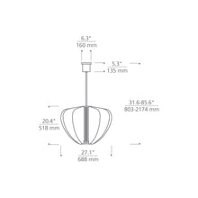 Load image into Gallery viewer, Nyra LED Pendant Light - line drawing.
