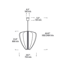 Load image into Gallery viewer, Nyra LED Pendant Light - line drawing.
