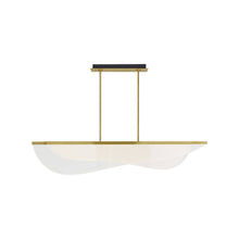 Load image into Gallery viewer, Nyra LED Linear Suspension Light in Plated Brass (Small).
