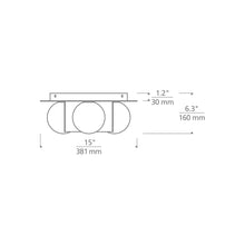 Load image into Gallery viewer, Orbel Flush Mount Ceiling Light - line drawing.
