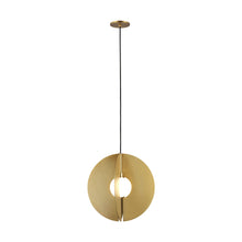 Load image into Gallery viewer, Orbel Round Pendant Light in Aged Brass.
