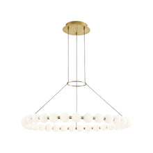 Load image into Gallery viewer, Orbet LED Chandelier in Natural Brass (Medium).
