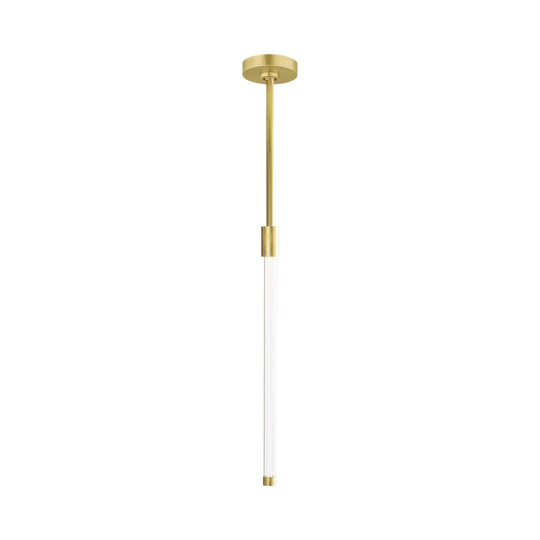 Phobos LED Pendant Light in Natural Brass.