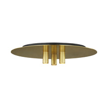 Load image into Gallery viewer, Ponte LED Flush Mount Ceiling Light in Natural Brass.
