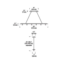 Load image into Gallery viewer, Ponte LED Linear Pendant Light - line drawing.
