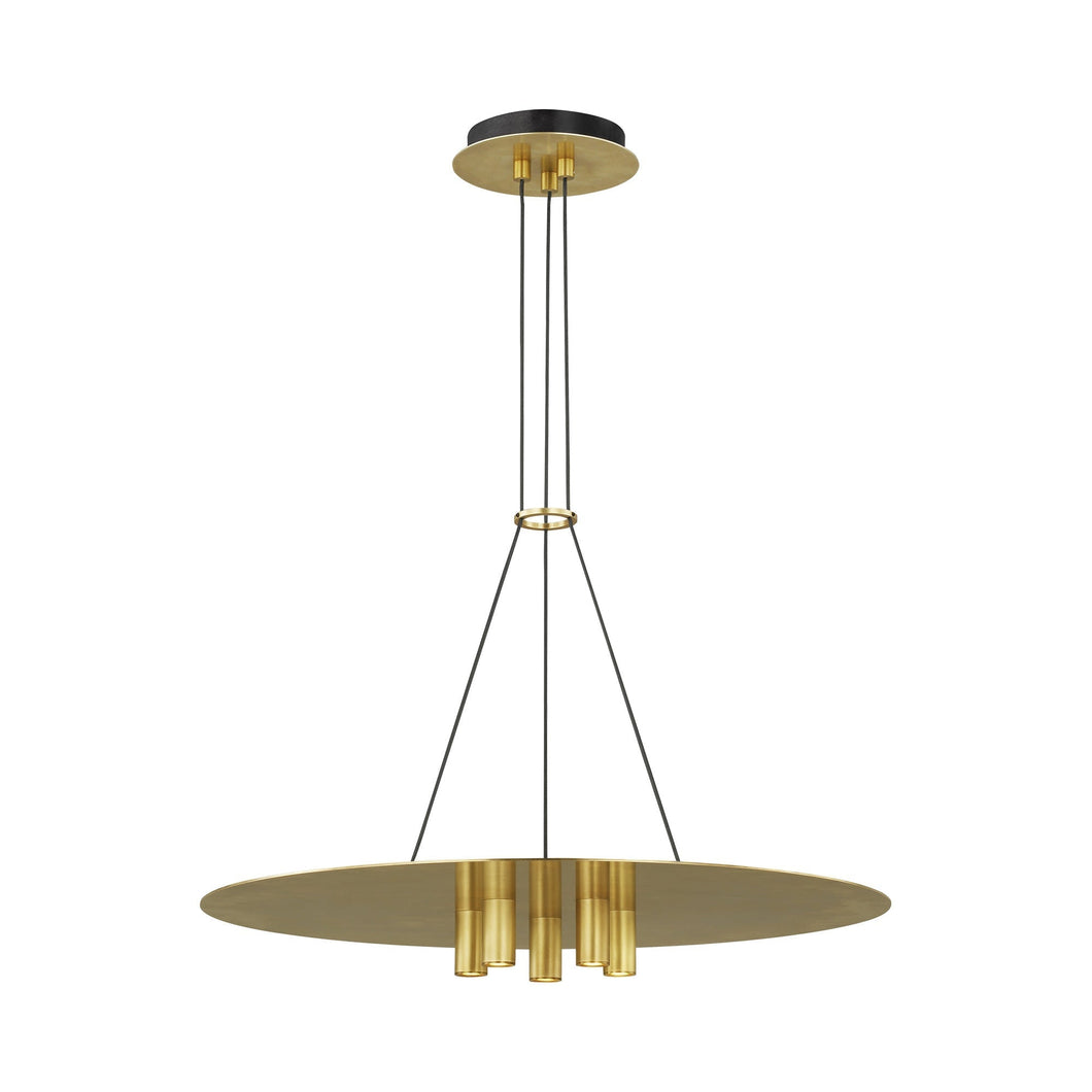 Ponte LED Pendant Light in Natural Brass.