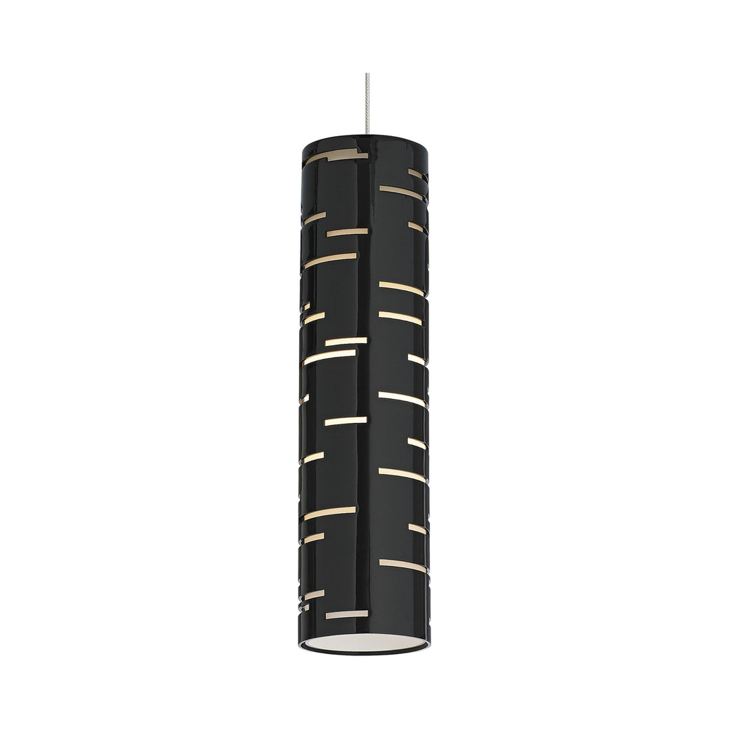 Revel Low Voltage Pendant Light in Satin Nickel/Gloss Black.