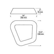 Load image into Gallery viewer, Rhonan LED Flush Mount Ceiling Light - line drawing.
