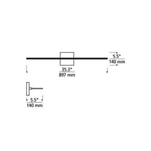 Load image into Gallery viewer, Span LED Bath Vanity Light - line drawing.
