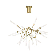 Load image into Gallery viewer, Spur LED Chandelier in Aged Brass.
