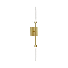 Load image into Gallery viewer, Spur LED Wall Light in Aged Brass.
