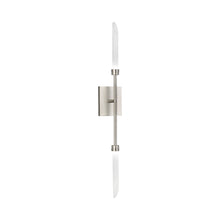 Load image into Gallery viewer, Spur LED Wall Light in Satin Nickel.
