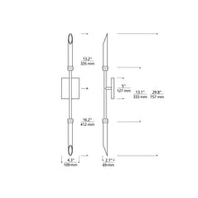Load image into Gallery viewer, Spur LED Wall Light - line drawing.

