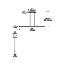 Load image into Gallery viewer, Stagger LED Linear Pendant Light - line drawing.
