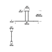 Load image into Gallery viewer, Stagger LED Linear Pendant Light - line drawing.
