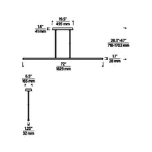 Load image into Gallery viewer, Stagger LED Linear Pendant Light - line drawing.
