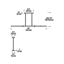 Load image into Gallery viewer, Stagger LED Linear Pendant Light - line drawing.
