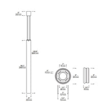 Load image into Gallery viewer, Turbo Outdoor LED Light Column - line drawing.
