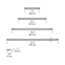 Load image into Gallery viewer, Unilume LED Slimeline Undercabinet Light - line drawing.
