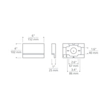 Load image into Gallery viewer, Wend Outdoor LED Wall / Step Light - line drawing.
