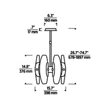 Load image into Gallery viewer, Wythe LED Chandelier - line drawing.
