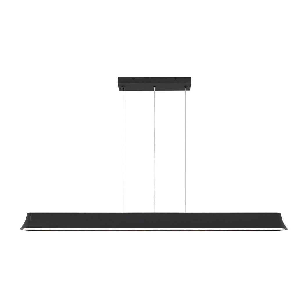 Zhane LED Linear Suspension Light in Black Rubberized.