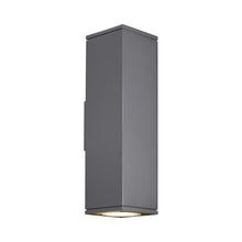 Load image into Gallery viewer, Tegel 18 Up / Downlight Outdoor LED Wall Light in Charcoal.
