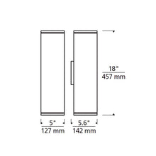 Load image into Gallery viewer, Tegel 18 Up / Downlight Outdoor LED Wall Light - line drawing.
