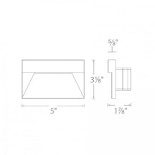 Load image into Gallery viewer, Tempered Glass Rectangular LED Step and Wall Light - line drawing.
