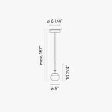 Load image into Gallery viewer, Tempo Oval LED Pendant Light - line drawing.
