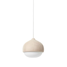 Load image into Gallery viewer, Terho Pendant Light in Natural Matt Lacquered / White Opal/Medium.
