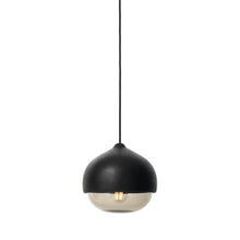 Load image into Gallery viewer, Terho Pendant Light in Black Stain Lacquered / Smoked Transparent/Medium.
